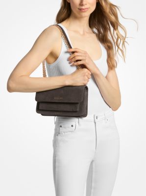 Borsa a spalla Claire grande in pelle scamosciata image number 2