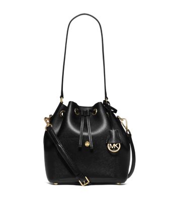 medium saffiano leather bucket bag