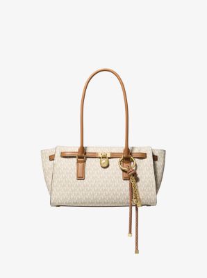 MK Henkeltasche Hamilton Moderne Small Mit Signature-Logomuster - Natur