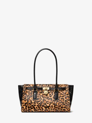 Hamilton Moderne Small Leopard Print Calf Hair Satchel