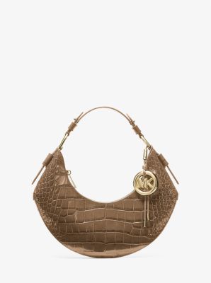 Sac porté épaule Koa de taille moyenne en cuir effet crocodile en relief in BOGUE | Michael Kors