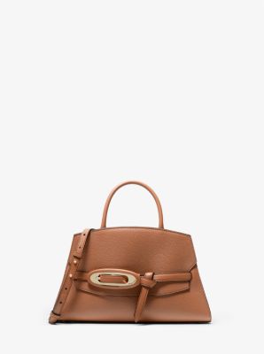 Cornelia Medium Pebbled Leather Satchel in LUGGAGE | Michael Kors