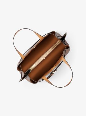 Sac Emilia de taille moyenne en cuir grainé in VALISE | Michael Kors