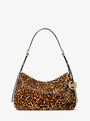 Sac porté épaule Nolita de taille moyenne en poil de vachette à imprimé léopard