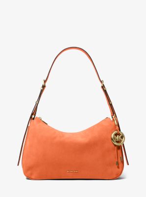 MK Wandelbare Schultertasche Nolita Medium Aus Nubuk - Orange