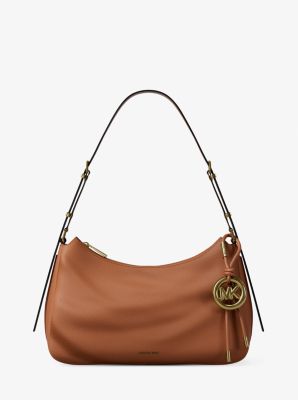 MK Schultertasche Nolita Medium Aus Gekrispeltem Leder - Braun