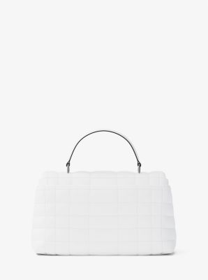 Tribeca Medium Quilted Leather Satchel in OPTIC WHITE | Michael Kors