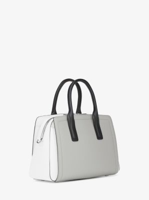 Laila Small Color-Block Leather Satchel in QUARRY GREY MULTI | Michael Kors
