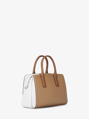 Laila Small Color-Block Leather Satchel