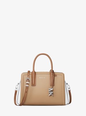 MK Henkeltasche Laila Small Aus Leder In Blockfarben - Braun