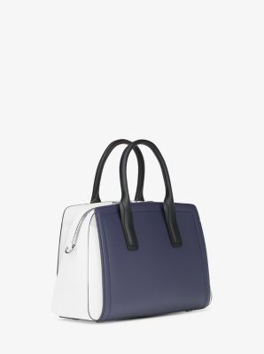 Laila Small Color-Block Leather Satchel in DRESS BLUES | Michael Kors