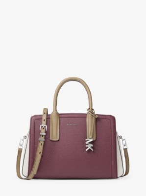 Laila Medium Color-Block Leather Satchel image number 0