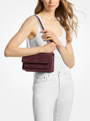 Bolso de hombro Claire grande de gamuza