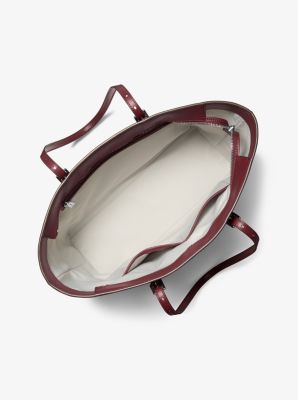 Borsa tote Quinn grande metallizzata con logo image number 1