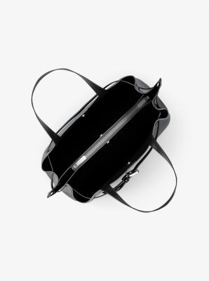 Sac Emilia de taille moyenne en cuir grainé in NOIR | Michael Kors