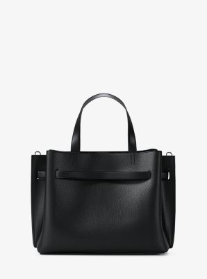 Sac Emilia de taille moyenne en cuir grainé in NOIR | Michael Kors