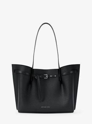 MK Shopper Emilia Large Aus Gekrispeltem Leder - Schwarz