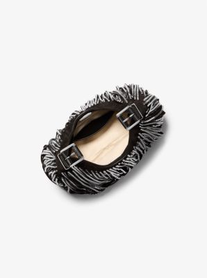 Limited-Edition Nolita Small Studded Fringe Suede Hobo Shoulder Bag image number 1
