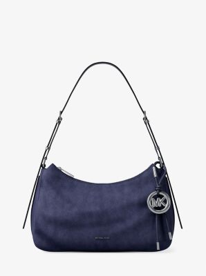 MK Schultertasche Nolita Medium Aus Nubuk - Blau