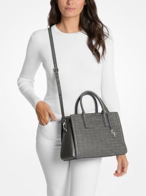 Henkeltasche Laila Medium aus poliertem Leder mit Logoprägung image number 2