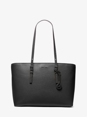 Grand cabas Quinn en cuir grainé in NOIR | Michael Kors