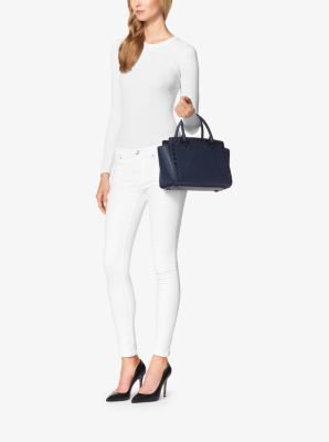 Michael Michael Kors Medium Selma Studded Saffiano Satchel