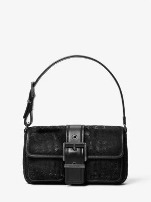 Colby Medium Embellished Suede Shoulder Bag in BLACK | Michael Kors