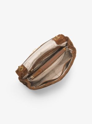 Sloan Large Quilted-Suede Shoulder Bag