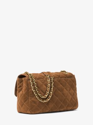 Sloan Large Quilted-Suede Shoulder Bag