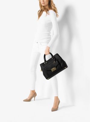 Michael Kors Handbag Haley Large Leather Satchel Color Beige (MK5002) –  AmbrogioShoes