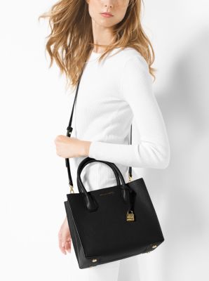 Mercer Large Pebbled Leather Belted Satchel