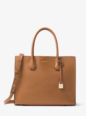 Michael Kors Women's Mercer Large Leather Tote Bag Cashew Ecru