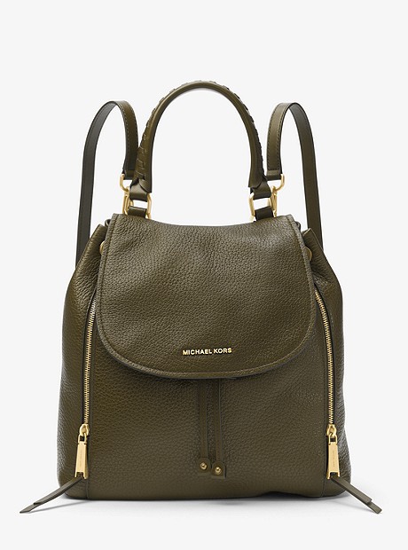 Viv Large Leather Backpack - OLIVE - 30F6GVBB3L