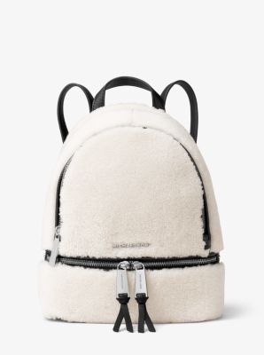 Petit sac &agrave; dos Rhea en cuir et en toison d'agneau