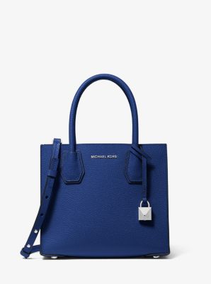 Michael Kors Mercer Large Bonded Leather Tote in Electric Blue