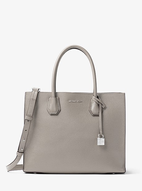 Mercer Large Leather Tote - PEARL GREY - 30F6SM9T3L