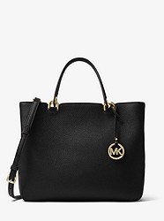 Anabelle Leather Tote - BLACK - 30F7GAPT3L