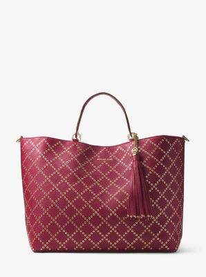 Brooklyn Grommeted Pebbled Leather Tote Bag