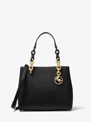 Michael Kors Cynthia Medium Saffiano Satchel Bag, Black