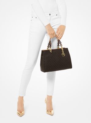 Michael kors outlet cynthia logo satchel