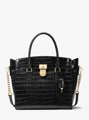 Grand sac &agrave; main Hamilton en cuir gaufr&eacute;