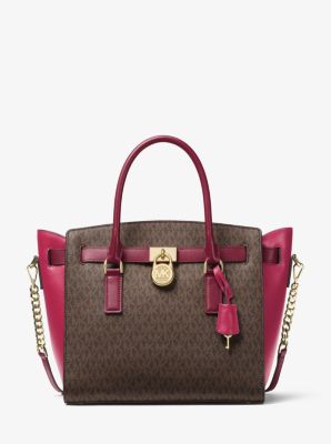 【Michael Kors】Hamilton Medium Color-Block Leather Satchel Hamilton Medium Color-Block Leather Satchel | Michael Kors [US]