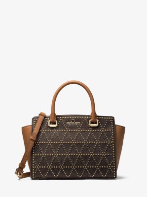 Selma Studded Logo Satchel