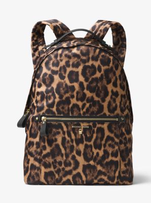 Michael kors kelsey large leopard nylon on sale backpack