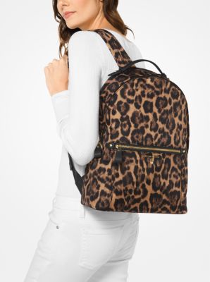 Michael kors kelsey large leopard nylon on sale backpack