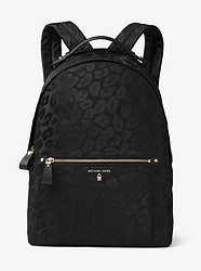 Kelsey Large Leopard Nylon Backpack - BLACK - 30F7GO2B9J