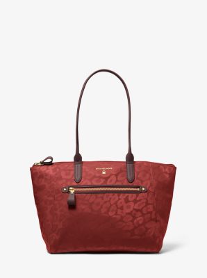 kelsey medium leopard nylon tote