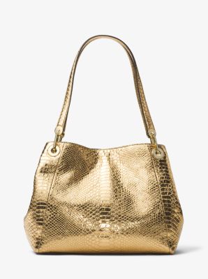 Sac &agrave; &eacute;paule Raven en cuir gaufr&eacute; m&eacute;tallis&eacute;