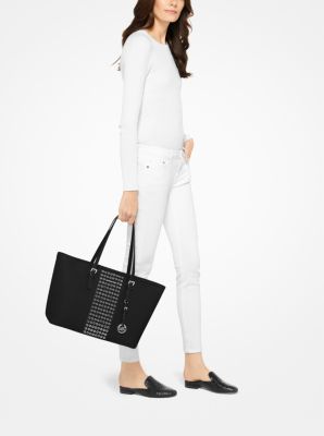 Fourre-tout Jet Set Travel en cuir Saffiano &agrave; &oelig;illets