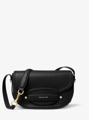 Michael kors cary medium grommeted on sale leather saddle bag